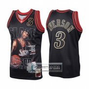 Camiseta Philadelphia 76ers Allen Iverson Slam Retro Negro