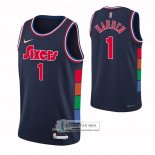 Camiseta Philadelphia 76ers James Harden NO 1 Ciudad 2021-22 Azul