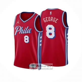Camiseta Philadelphia 76ers Paul George NO 8 Statement 2024-25 Rojo