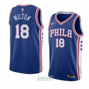 Camiseta Philadelphia 76ers Shake Milton Icon 2017-18 Azul
