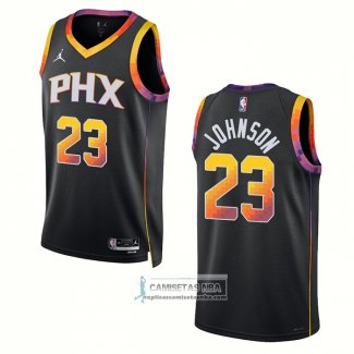 Camiseta Phoenix Suns Cameron Johnson NO 23 Statement 2022-23 Negro