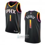 Camiseta Phoenix Suns Devin Booker NO 1 Statement 2022-23 Negro