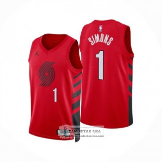 Camiseta Portland Trail Blazers Anfernee Simons NO 1 Statement 2024-25 Rojo