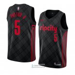 Camiseta Portland Trail Blazers Gary Payton Ciudad 2018 Negro