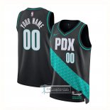 Camiseta Portland Trail Blazers Personalizada Ciudad 2022-23 Negro