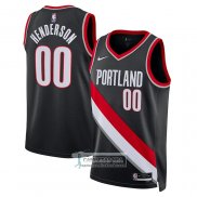 Camiseta Portland Trail Blazers Scoot Henderson NO 00 Icon 2023 Negro