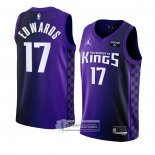 Camiseta Sacramento Kings Kessler Edwards NO 17 Statement 2023-24 Violeta