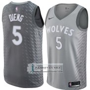 Camiseta Timberwolves Gorgui Dieng Ciudad 2018 Gris