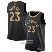 Camiseta Toronto Raptors Fred Vanvleet NO 23 Ciudad 2022-23 Negro