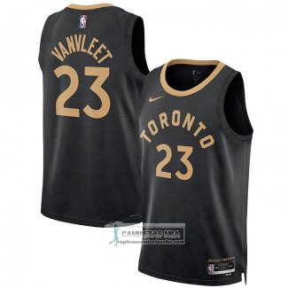 Camiseta Toronto Raptors Fred Vanvleet NO 23 Ciudad 2022-23 Negro