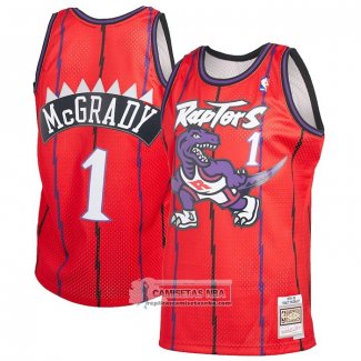 Camiseta Toronto Raptors Tracy McGrady NO 1 Mitchell & Ness 1998-99 Rojo