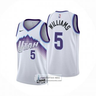 Camiseta Utah Jazz Cody Williams NO 5 Association 2025-26 Blanco