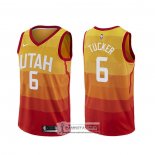 Camiseta Utah Jazz Rayjon Tucker Ciudad Naranja