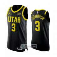 Camiseta Utah Jazz Stanley Johnson NO 3 Statement Autentico 2022-23 Negro