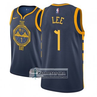 Camiseta Warriors Damion Lee Ciudad 2018-19 Azul