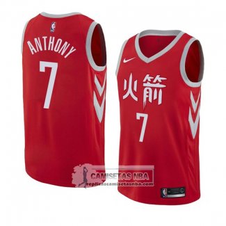 Camiseta Rockets Carmelo Anthony Ciudad 2018-19 Rojo