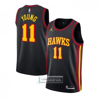 Camiseta Atlanta Hawks Trae Young Statement 2020-21 Negro