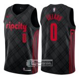 Camiseta Blazers Damian Lillard Ciudad Negro