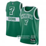 Camiseta Boston Celtics Jaylen Brown NO 7 Ciudad 2021-22 Verde
