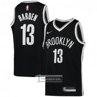 Camiseta Brooklyn Nets James Harden NO 13 Icon Negro