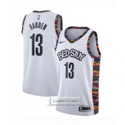 Camiseta Brooklyn Nets James Hardenl Ciudad 2020 Blanco
