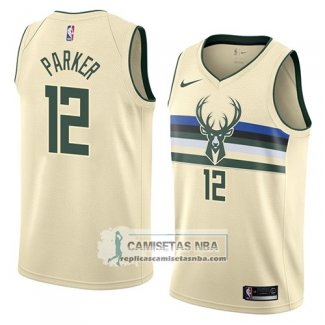 Camiseta Bucks Jabari Parker Ciudad 2018 Crema