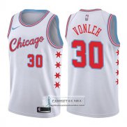 Camiseta Bulls Noah Vonleh Ciudad 2017-18 Blanco