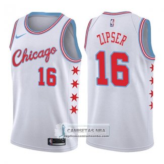 Camiseta Bulls Paul Zipser Ciudad 2017-18 Blanco