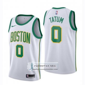 Camiseta Celtics Jayson Tatum Ciudad 2018-19 Blanco