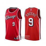 Camiseta Chicago Bulls Nikola Vucevic NO 9 Ciudad 2021-22 Rojo