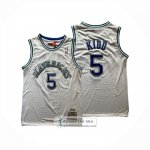 Camiseta Dallas Mavericks Jason Kidd NO 5 Mitchell & Ness 1994-95 Blanco