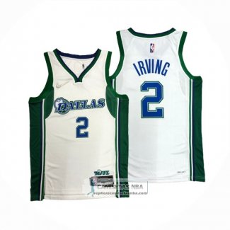 Camiseta Dallas Mavericks Kyrie Irving NO 2 Ciudad Blanco