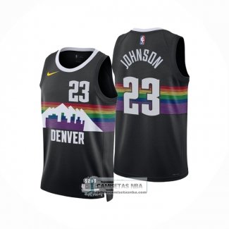 Camiseta Denver Nuggets Cameron Johnson NO 23 Ciudad 2025-26 Negro