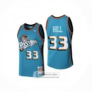Camiseta Detroit Pistons Grant Hill NO 33 Mitchell & Ness 1998-99 Azul