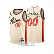Camiseta Detroit Pistons Personalizada Ciudad 2024-25 Amarillo