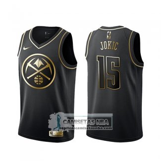 Camiseta Golden Edition Denver Nuggets Nikola Jokic Negro