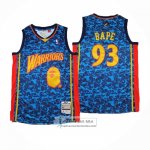 Camiseta Golden State Warriors NO 93 Bape Mitchell & Ness 2009-10 Azul