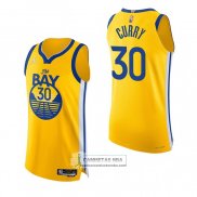 Camiseta Golden State Warriors Stephen Curry NO 30 Statement Autentico 2022 Oro