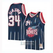 Camiseta Houston Rockets Hakeem Olajuwon Mitchell & Ness Azul