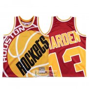 Camiseta Houston Rockets James Harden Mitchell & Ness Big Face Rojo