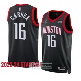 Camiseta Houston Rockets Usman Garuba NO 16 Statement 2023-24 Negro