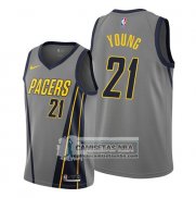 Camiseta Indiana Pacers Thaddeus Young Ciudad Edition Gris