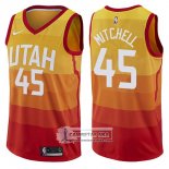 Camiseta Jazz Donovan Mitchell Ciudad 2017-18 Oro