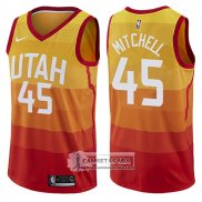 Camiseta Jazz Donovan Mitchell Ciudad 2017-18 Oro