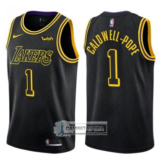 Camiseta Lakers Kentavious Caldwell Pope Ciudad 2017-18 Negro