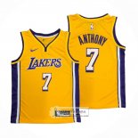 Camiseta Los Angeles Lakers Carmelo Anthony NO 7 Icon Amarillo