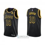 Camiseta Los Angeles Lakers DeAndre Jordan NO 10 Mamba 2021-22 Negro