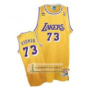 Camiseta Los Angeles Lakers Dennis Rodman Retro Amarillo