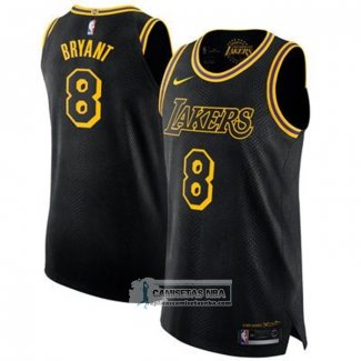 Camiseta Los Angeles Lakers Kobe Bryant NO 8 Black Mamba Autentico Negro