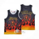 Camiseta Los Angeles Lakers Kobe Bryant NO 8 Flames Negro